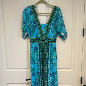 Lilly Pulitzer Maxi Blue and Green Dress NWOT